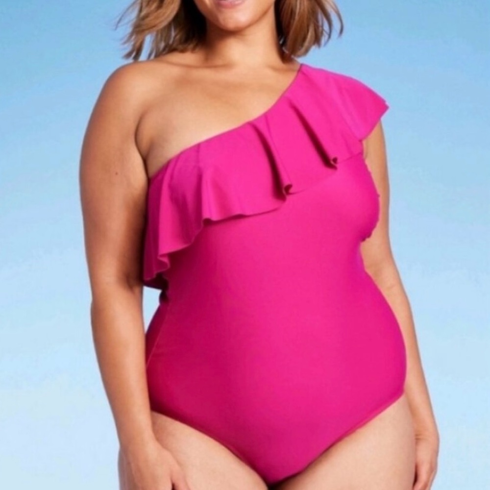 Kona Sol, One Piece Ruffle Swimsuit - EUC